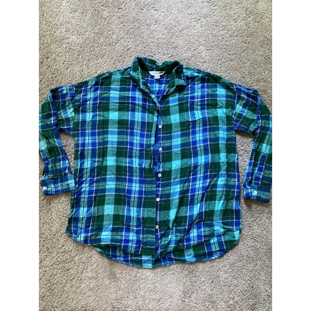 Old Navy Women’s Extra Large Boyfriend Plaid Button Down Top